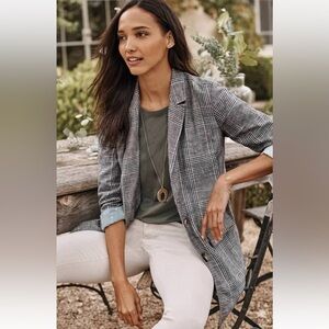 J. Jill Gray Plaid Blazer